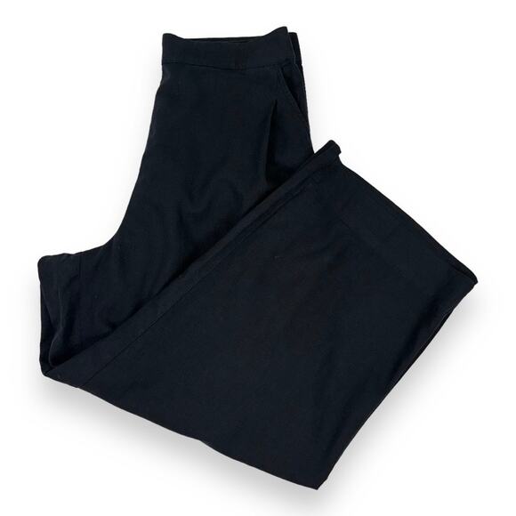 Madewell Women's Linen Blend Straight Leg Crop Pant Size 12 Petite Black - Picture 2 of 15